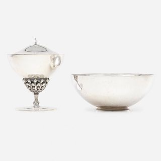 Georg Jensen, covered coupe and bowl