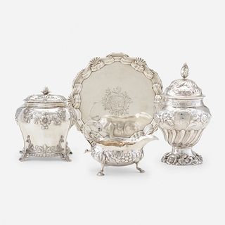 George II teawares, collection of four