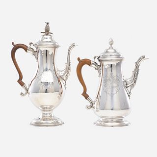 George II, coffee pots, set of two
