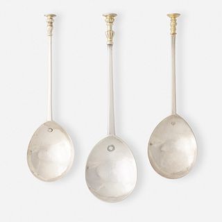 Charles I provincial seal-top spoons, collection of three