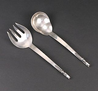 (2pc) MEXICAN STERLING SALAD SERVERS