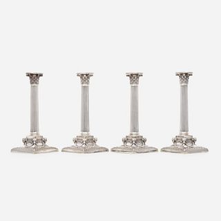 Elkington & Co., Victorian candlesticks, set of four