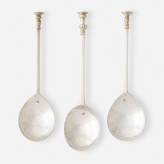 provincial seal-top spoons, collection of three