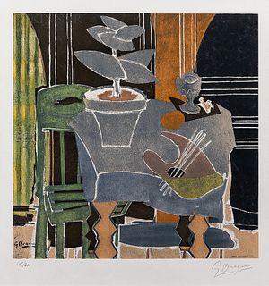 After Georges Braque (French, 1882-1963)      Nature morte à la palette