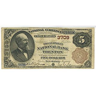 TRENTON $5.00 NATIONAL NOTE