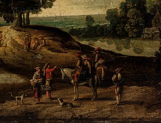 Southern Netherlands School, 17th Century      Hunters in a Landscape