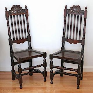 PAIR WILLIAM AND MARY SIDE CHAIRS
