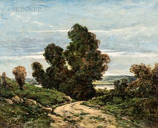 Henri-Joseph Harpignies (French, 1819-1916)      Cart Path, Loire Valley