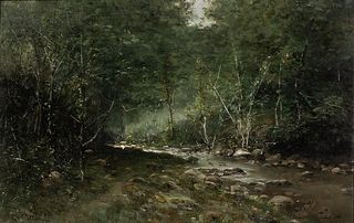 Carlo Pittara (Italian, 1836-1890)      Woodland Stream