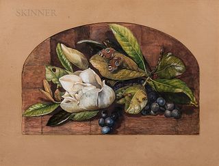 Louisa Colfox (British, 19th Century)      Grapes and Magnolia