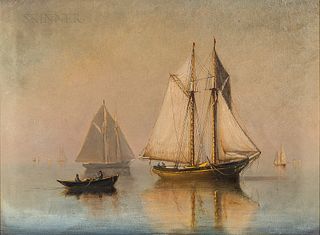 Marshall Johnson (American, 1850-1921)      Vessels in Mist