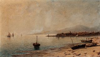 Louis Alphonse Ernest Bouché (French, b. 1823)      Harbor Scene