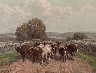 George Arthur Hays (American, 1854-1945)      Cattle on Road