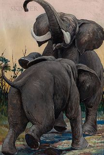 Charles Livingston Bull (American, 1874-1932)      Elephants