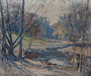 Camillo Adriani (American, 1908-1990)      Landscape with Stream