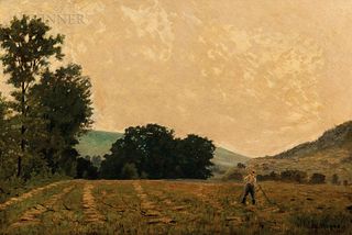 Louis Michel Eilshemius (American, 1864-1941)      Landscape with Farmer