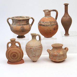 (6pc) CYPRIOT PAINTED REDWARE