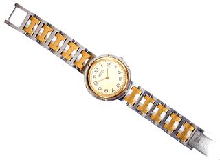 Hermes Silver & Gold Clipper Unisex Watch