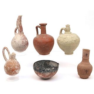 (6pc) MISC. CYPRIOT & OTHER POTTERY