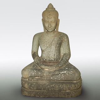 Lifesize Sukothai style limestone Buddha