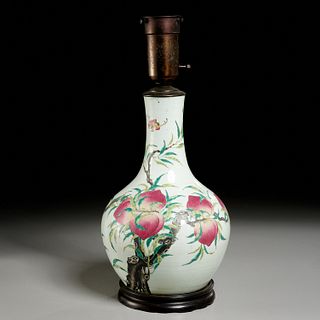 Chinese famille rose "nine peach" bottle vase