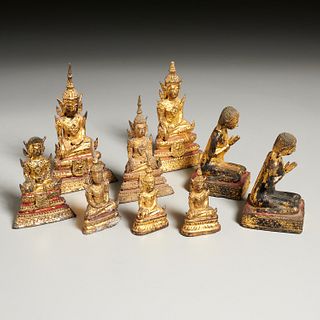 (9) Thai miniature gilt bronze Bodhisattva