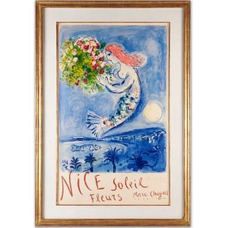 Marc Chagall, signed color lithograph, 1962