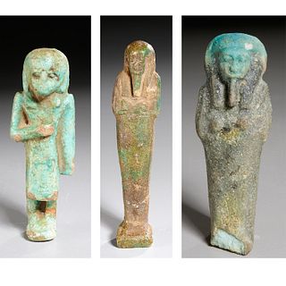 (3) Ancient Egyptian faience Ushabti, ex-museum