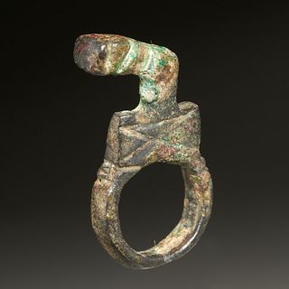 Ancient Roman bronze key ring, ex-museum
