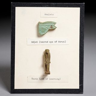 (2) Ancient Egyptian ceramic amulets, ex-museum
