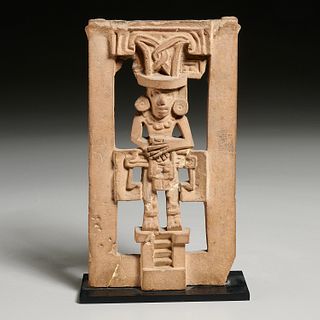 Pre-Columbian Teotihuacan clay gate leg