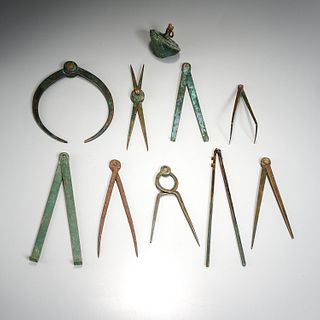 (10) Ancient Roman bronze tools, ex-museum