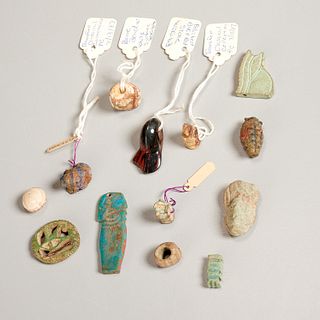 (13) Egyptian pendants, amulets, etc. ex-museum