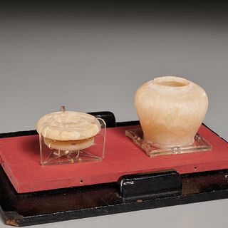 Ancient Egyptian alabaster jar & lid, ex-museum