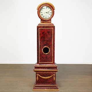 Gustavian faux tortoiseshell Mora long case clock