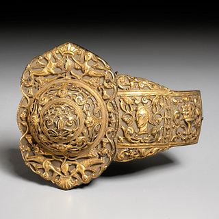 Continental Renaissance style gilt bronze buckle