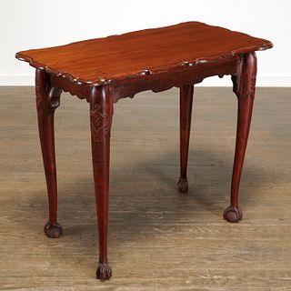 Dutch Colonial carved hardwood side table