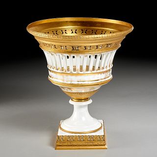 Empire bronze mounted porcelain centerpiece basket