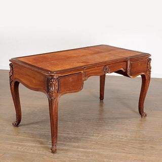 Louis XV Provincial style oak bureau plat