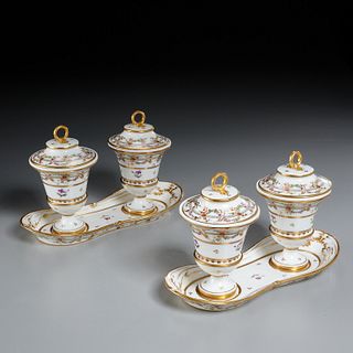 Dihl et Guerhard, pair double lidded containers