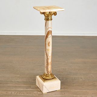 Napoleon III gilt bronze mounted onyx pedestal