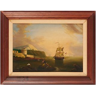 American School, naval oil painting