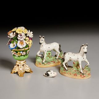Group (4) English porcelain figural objects