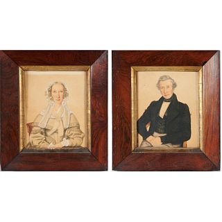 A.H. Wing, pair portrait miniatures