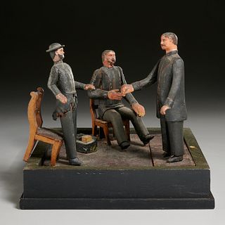Rare American Folk Civil War mechanical diorama