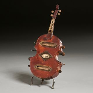 Unusual miniature violin calendar thermometer