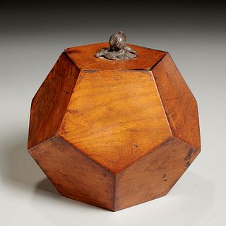 Regency mahogany polyhedron tea caddy