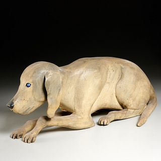 Large American Folk Art model of a hound