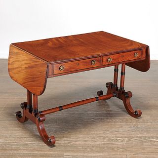 Regency parcel ebonized mahogany sofa table