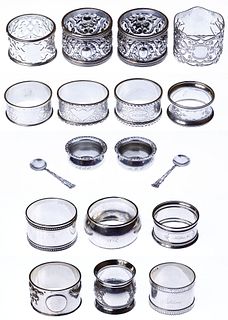 Sterling Silver Napkin Ring and Salt Dish Assortment